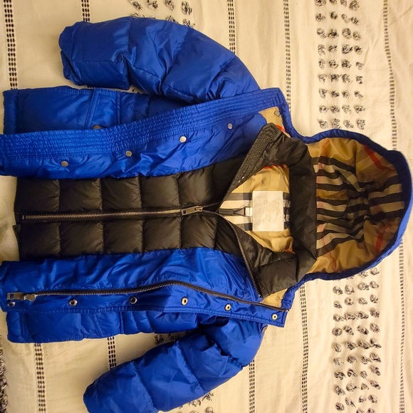 Burberry Kids Royal Blue Puffer Coat - Picture 4 of 5